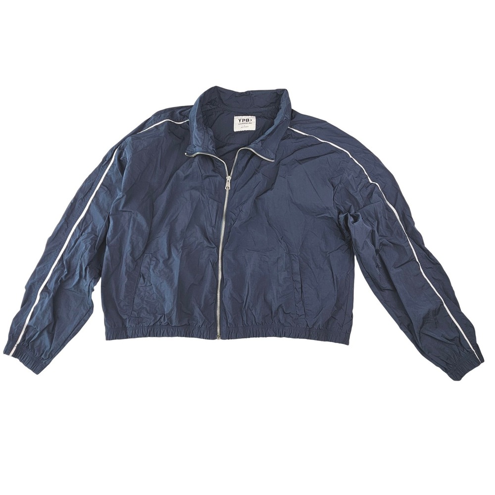Abercrombie & Fitch YPB Navy Nylon Zip Windbreaker Jacket Large AF115130221